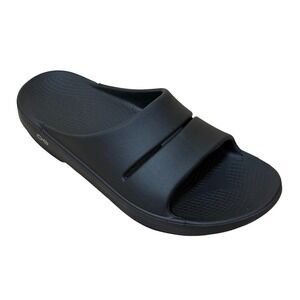OOFOS Men OOahh Slide Sandals 11 Black Recovery Comfort Sporty Gorpcore Beach